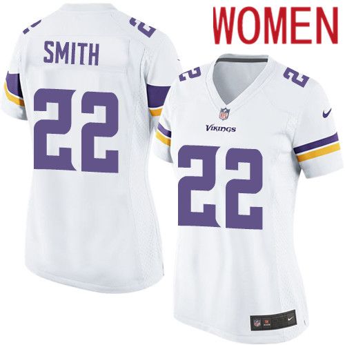 Women Minnesota Vikings 22 Harrison Smith Nike White Game NFL Jersey